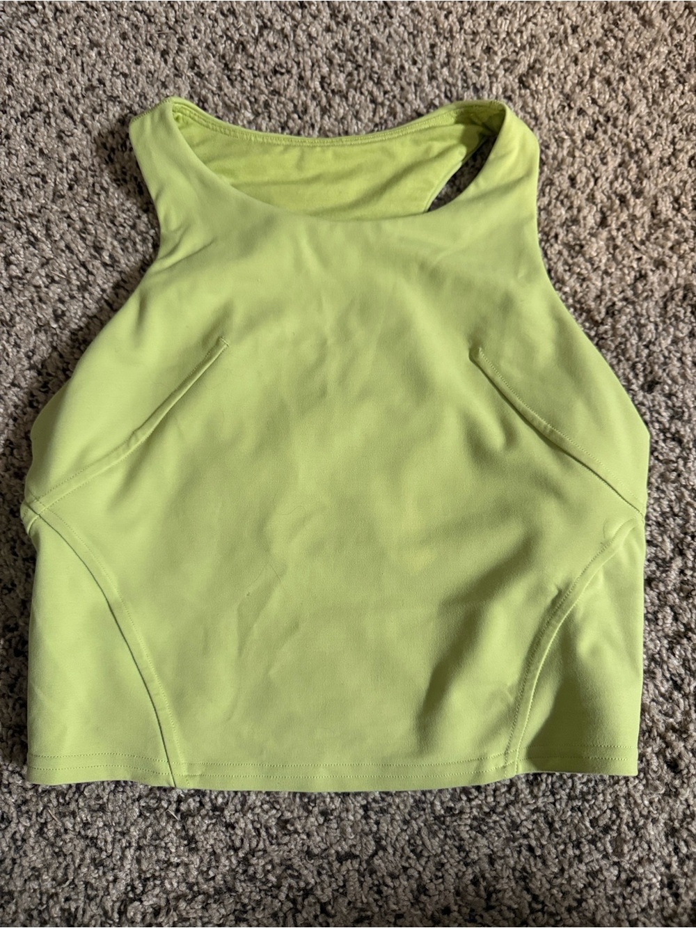 lululemon athletica Highlighter Yellow High Neck Crop Tank